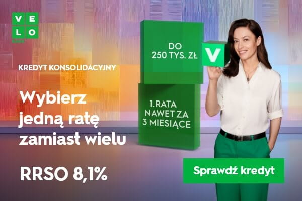 Kredyt konsolidacyjny - VeloBank. Pobierz obrazek.